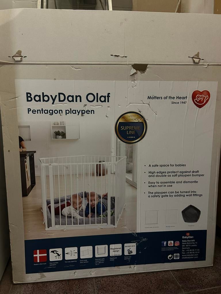 Babydan Pentagon playpen / box met mat, Enlèvement, Comme neuf