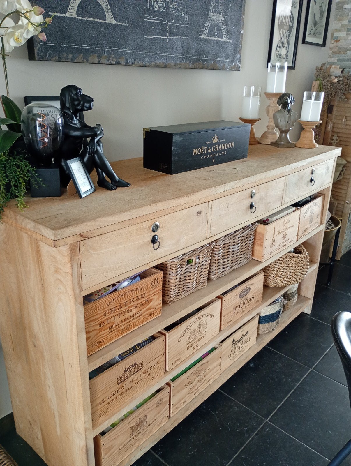 mangohouten barkast 180 cm, Ophalen