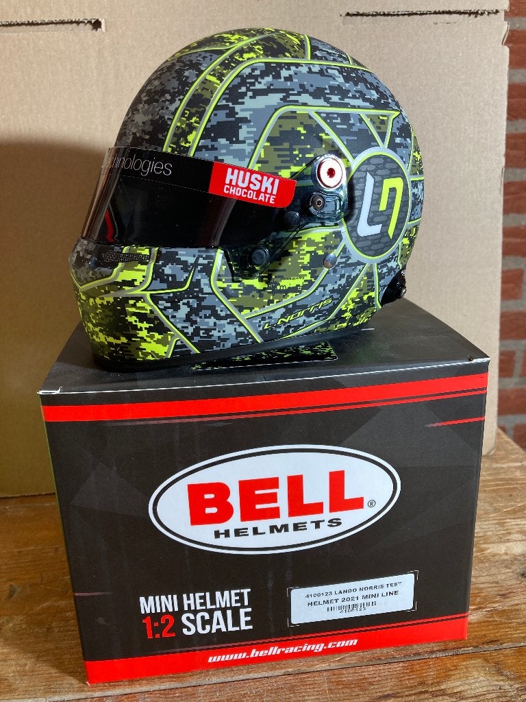 Lando Norris 1:2 2021 Test helm Mclaren Glitch Helmet Bell, Ophalen of Verzenden, Nieuw, Formule 1