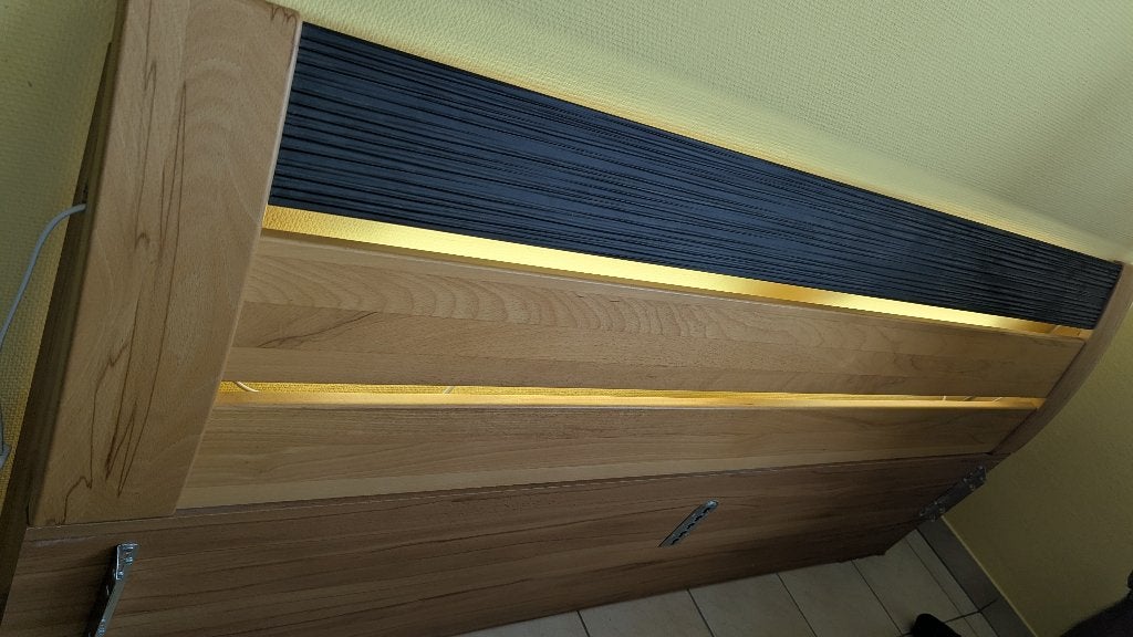 Lit double complet 180 x 200, Maison & Meubles, Comme neuf, Brun, Enlèvement, 180 cm