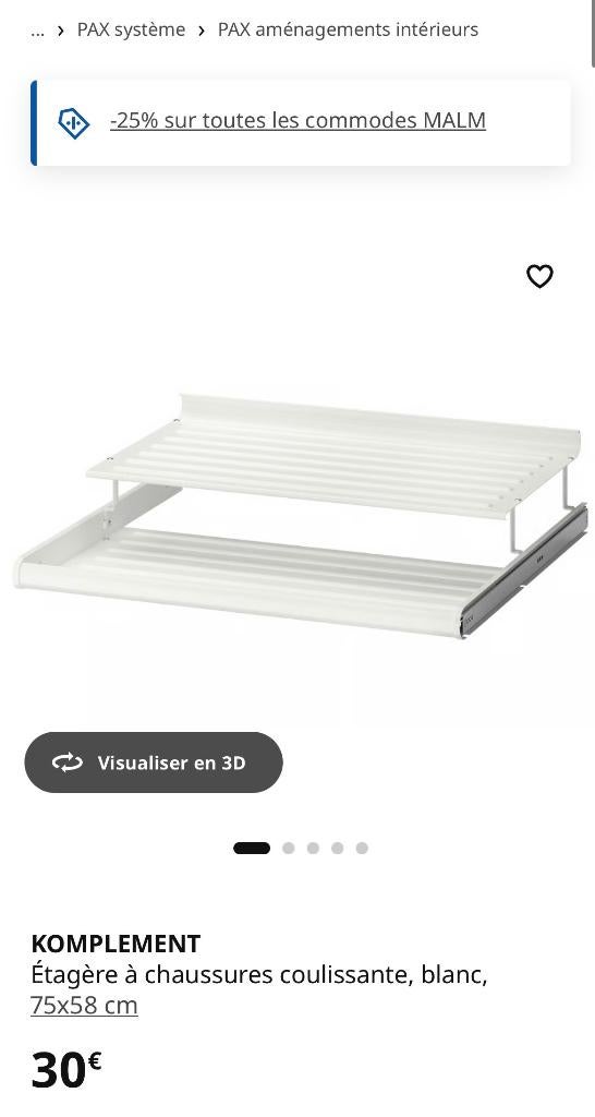 Accessoire chaussure ikea Komplement, Moins de 100 cm, Comme neuf, Enlèvement, 50 à 100 cm