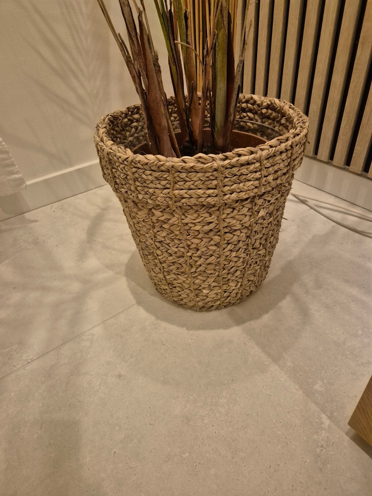 Pot décoratif, jonc de mer, artisanat tressé, Enlèvement, Tressé