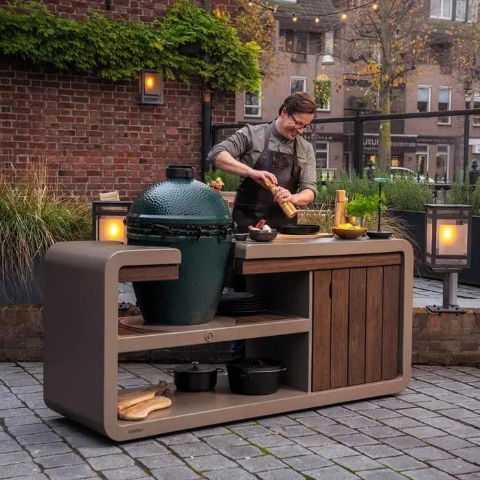 Cuisine extérieure Kamado en acier Corten, poste de travail, Enlèvement ou Envoi, Neuf, Charbon, Autoportant