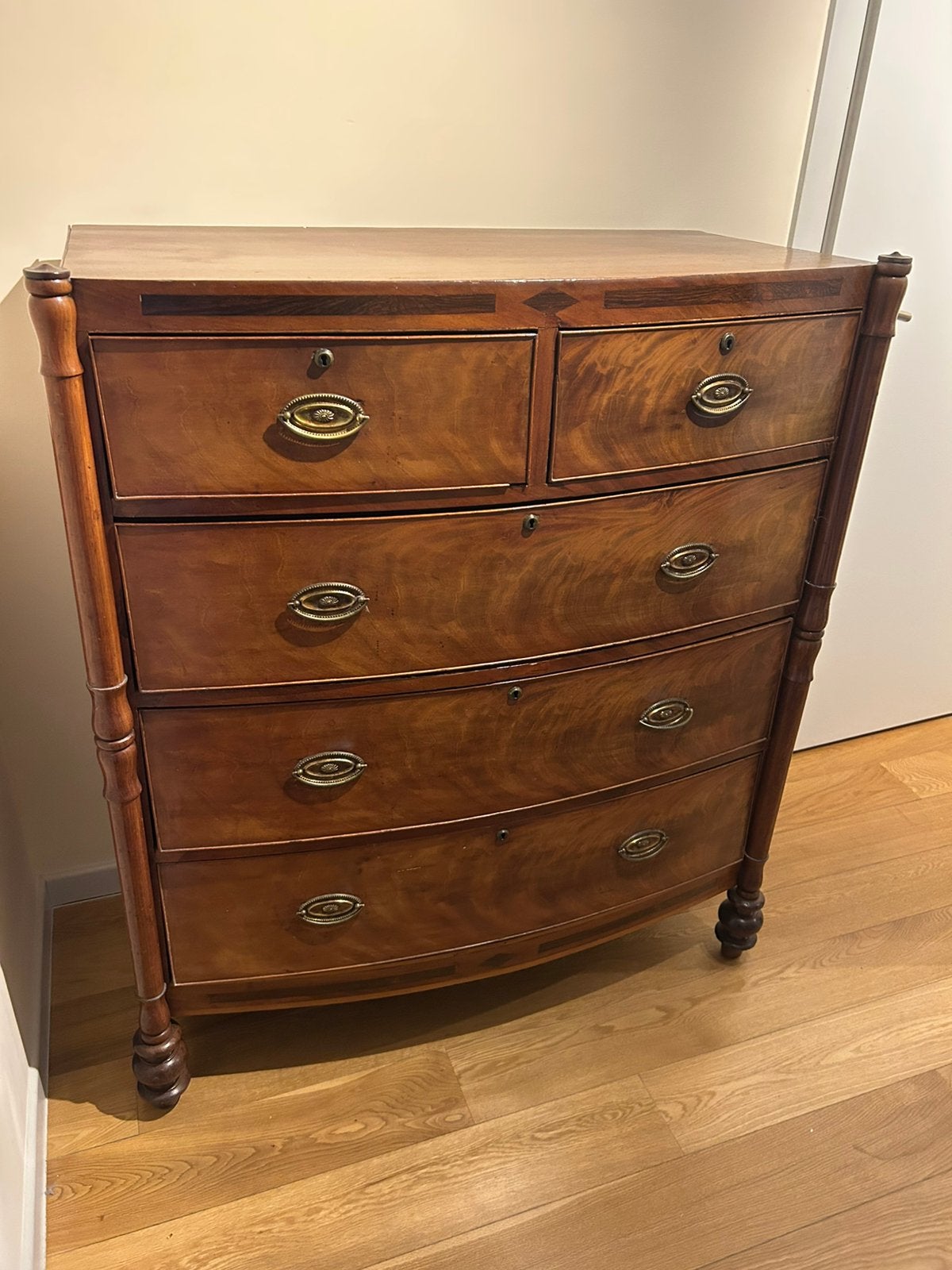 Commode en bois, Maison & Meubles, Armoires | Commodes, 5 tiroirs ou plus, Vintage, Enlèvement, Utilisé