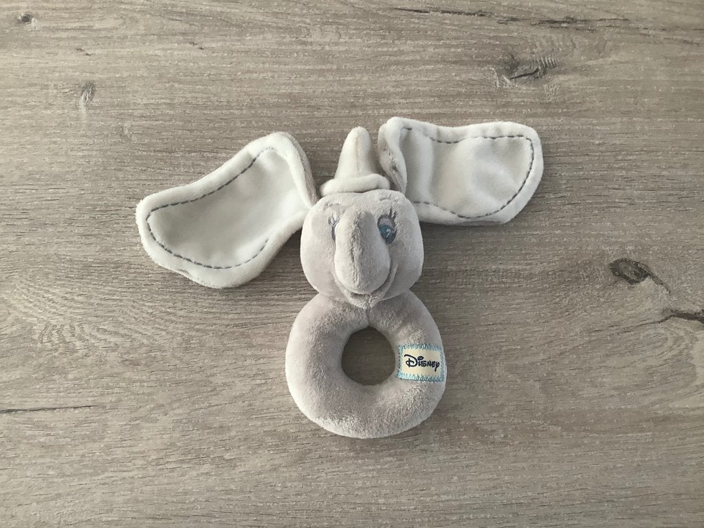 Disney Dumbo pluche rammelaar, Kinderen en Baby's, Ophalen of Verzenden, Zo goed als nieuw, Rammelaar