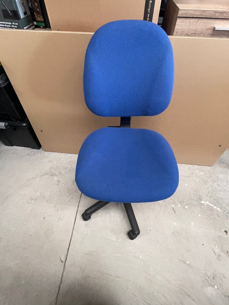 Blauwe bureaustoel met stoffen bekleding, Enlèvement, Utilisé, Bleu, Chaise de bureau
