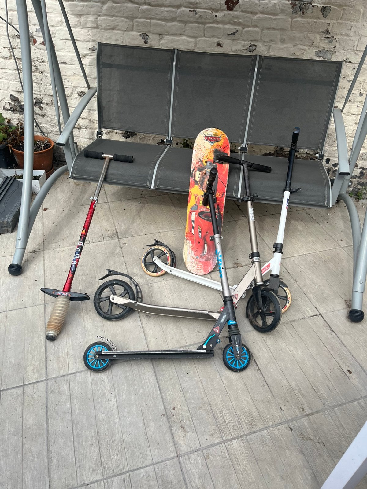 3 Trottinettes 1skatebord 1pogo, Fietsen en Brommers, Steps, Ophalen, Zo goed als nieuw, Gewone step