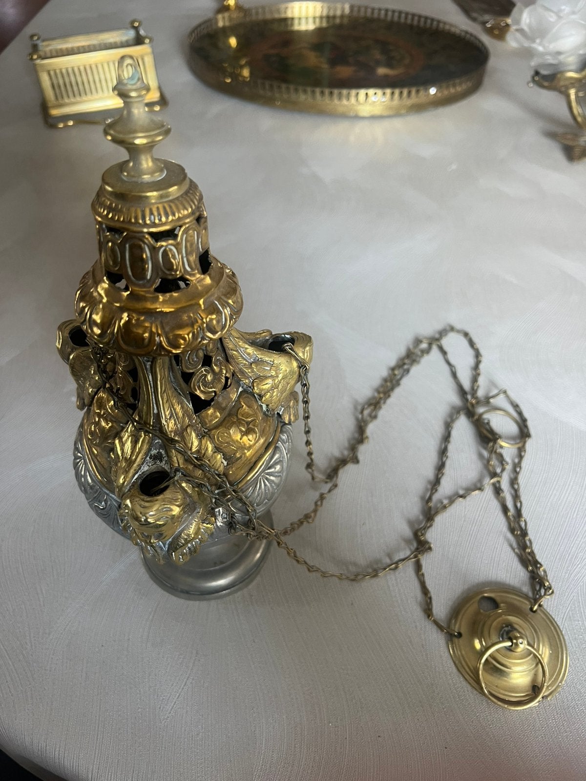 Baril d'encens en cuivre/laiton (ecclésiastique), Antiquités & Art, Enlèvement, Cuivre
