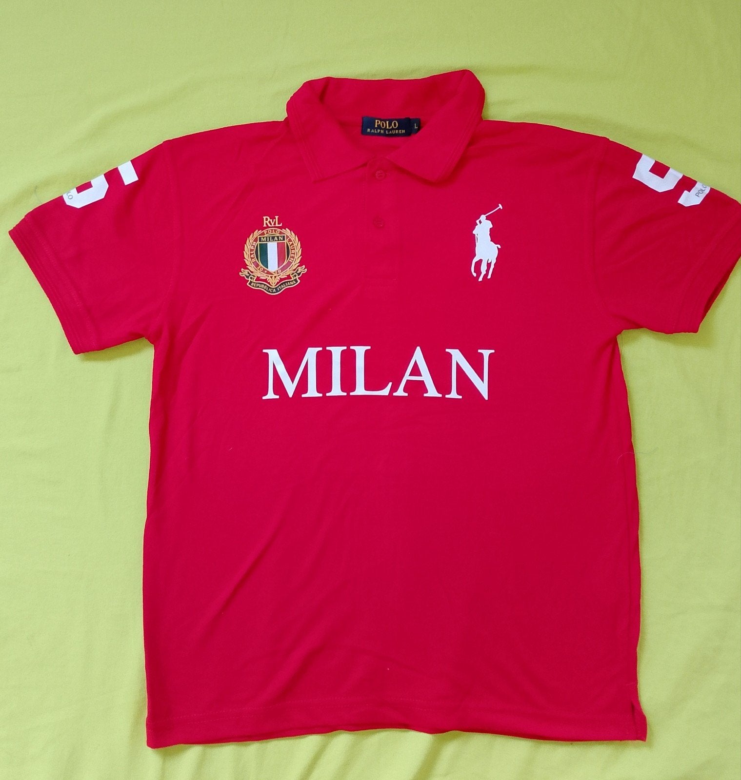 Polo Ralph Lauren "MILAN" Rouge  Édition Spéciale – Taille L, Kleding | Heren, Polo's, Nieuw, Maat 52/54 (L), Rood, Polo Raph Lauren