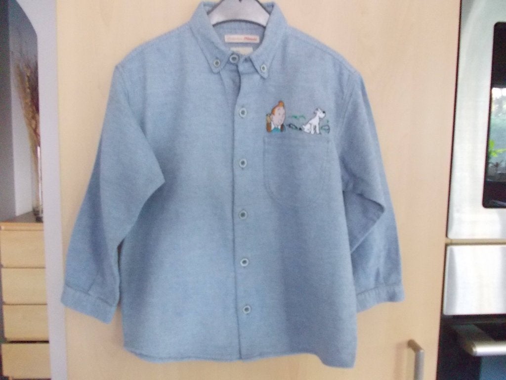 Hemd TINTIN maat 116 en Hemd Farfelu maat 110. Unisex., Jongen of Meisje, TINTIN., Overhemd of Blouse, Ophalen of Verzenden