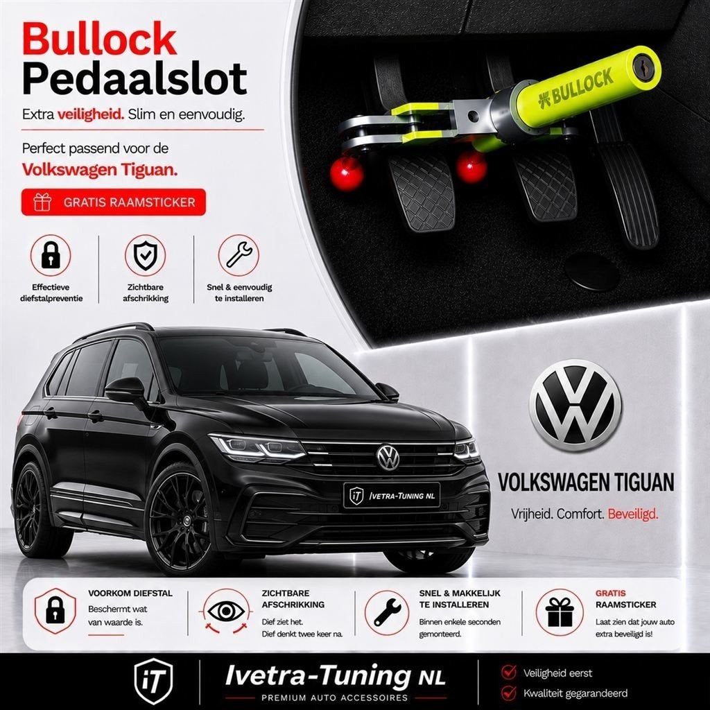 Pedaalslot Volkswagen Tiguan | Beveiliging Volkswagen Tiguan, Ophalen of Verzenden, Nieuw