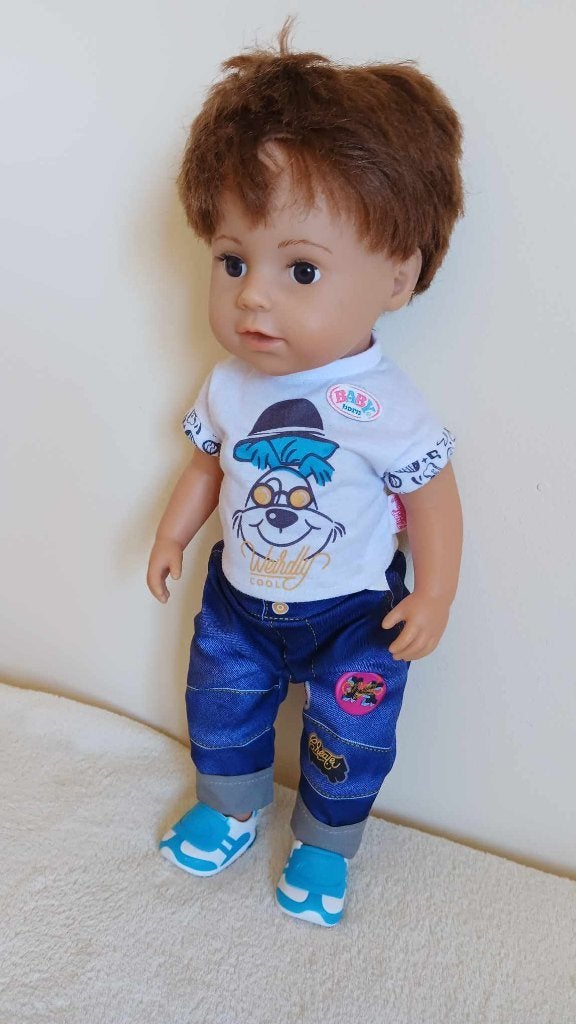 Babyborn grote broer bruin haar, Kinderen en Baby's, Ophalen, Gebruikt