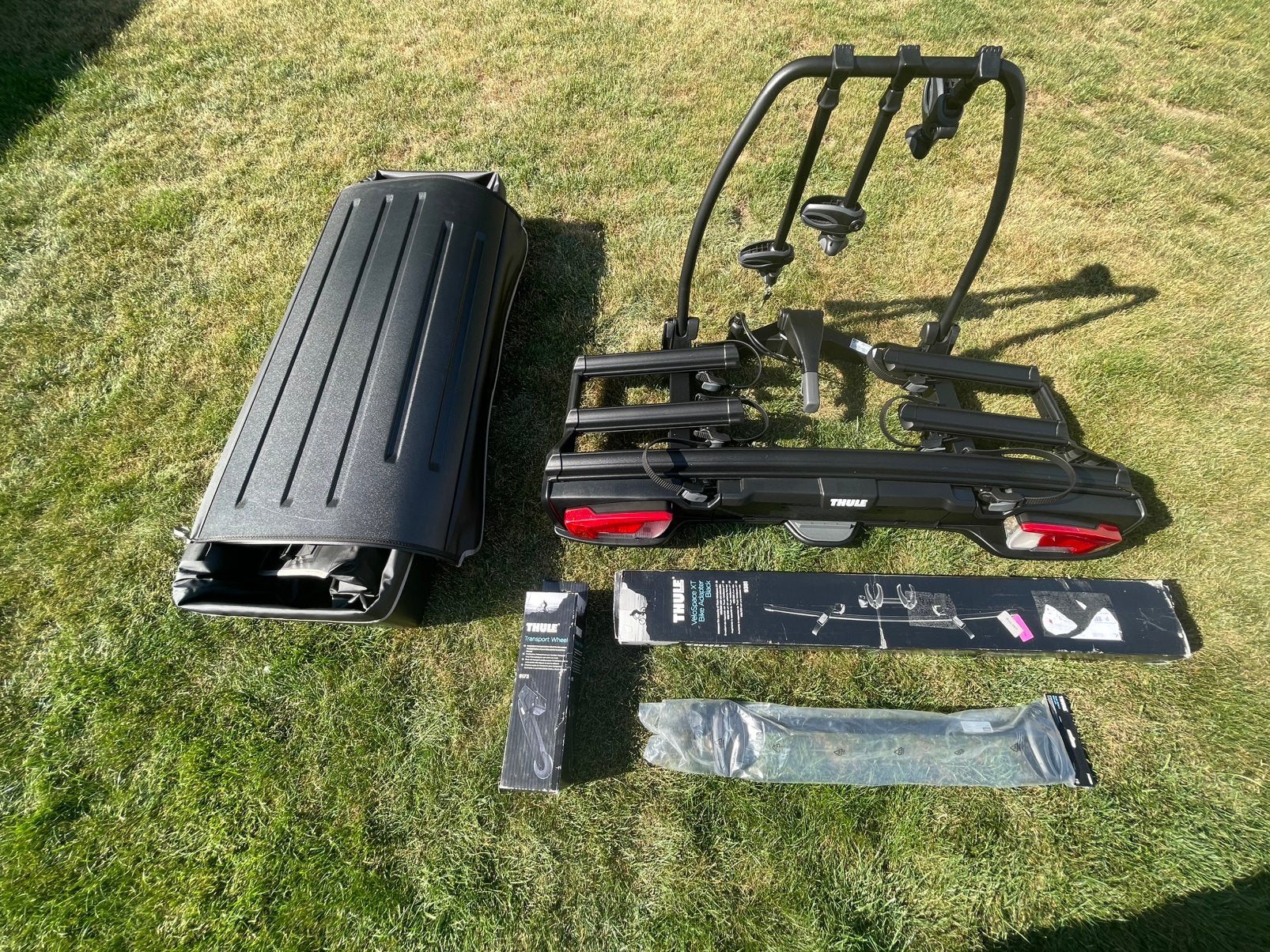Thule Velospace, backspace en 4de fiets., Auto diversen, Fietsendragers, Zo goed als nieuw, Trekhaakdrager, 3 fietsen of meer