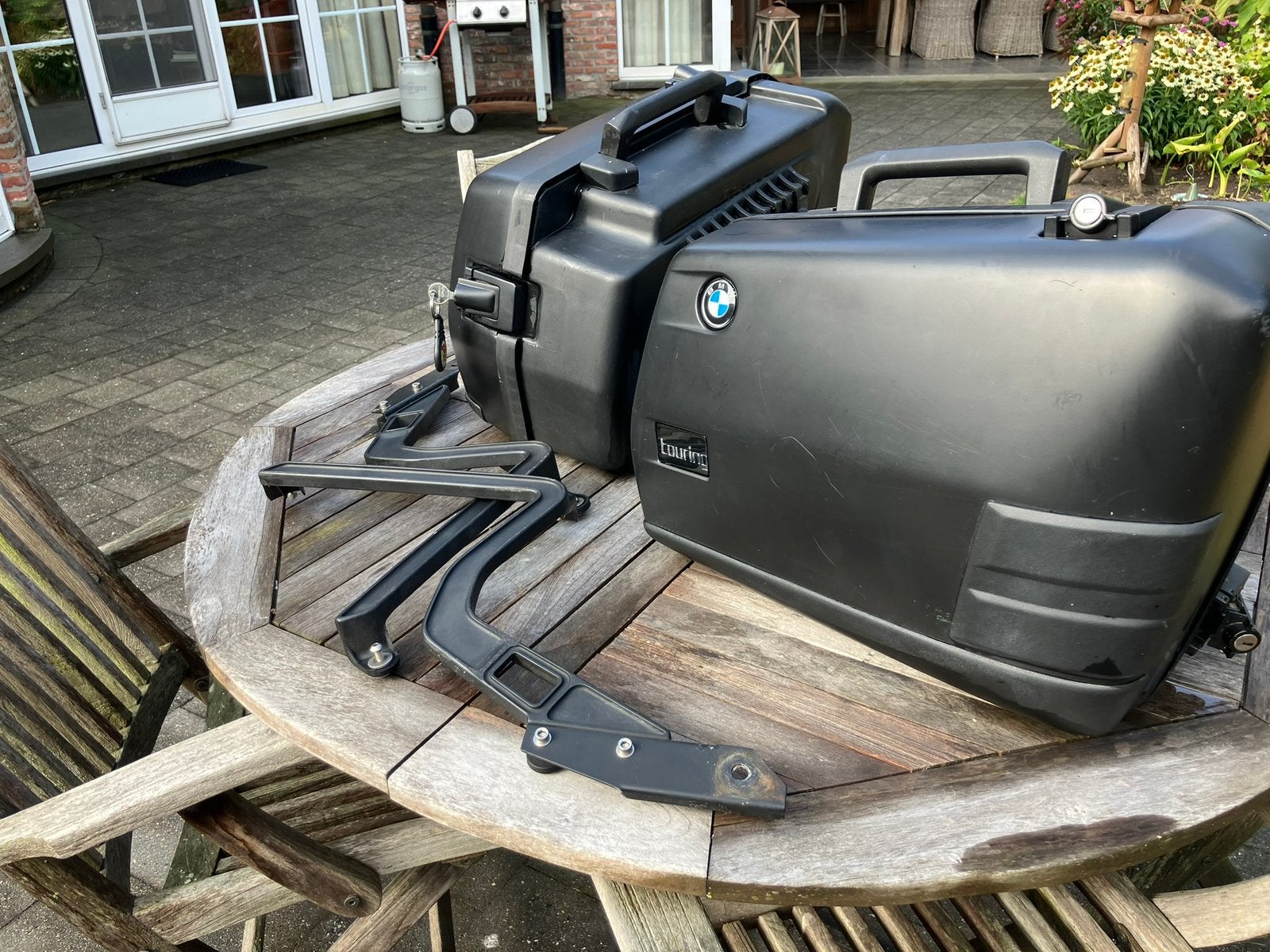 Nette zijkoffers plus rek, Motoren, Onderdelen | BMW, Ophalen, Gebruikt