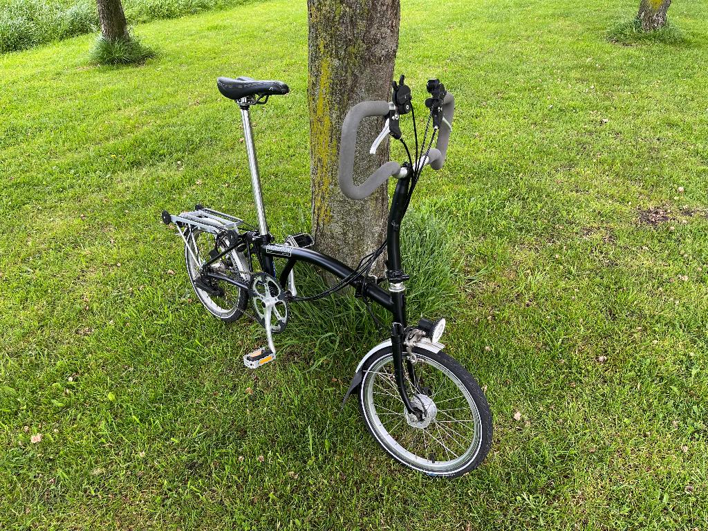 Brompton P6R zwarte bagagerekverlichting 6 versnellingen, Fietsen en Brommers, Ophalen, Brompton, 14 tot 16 inch, Versnellingen