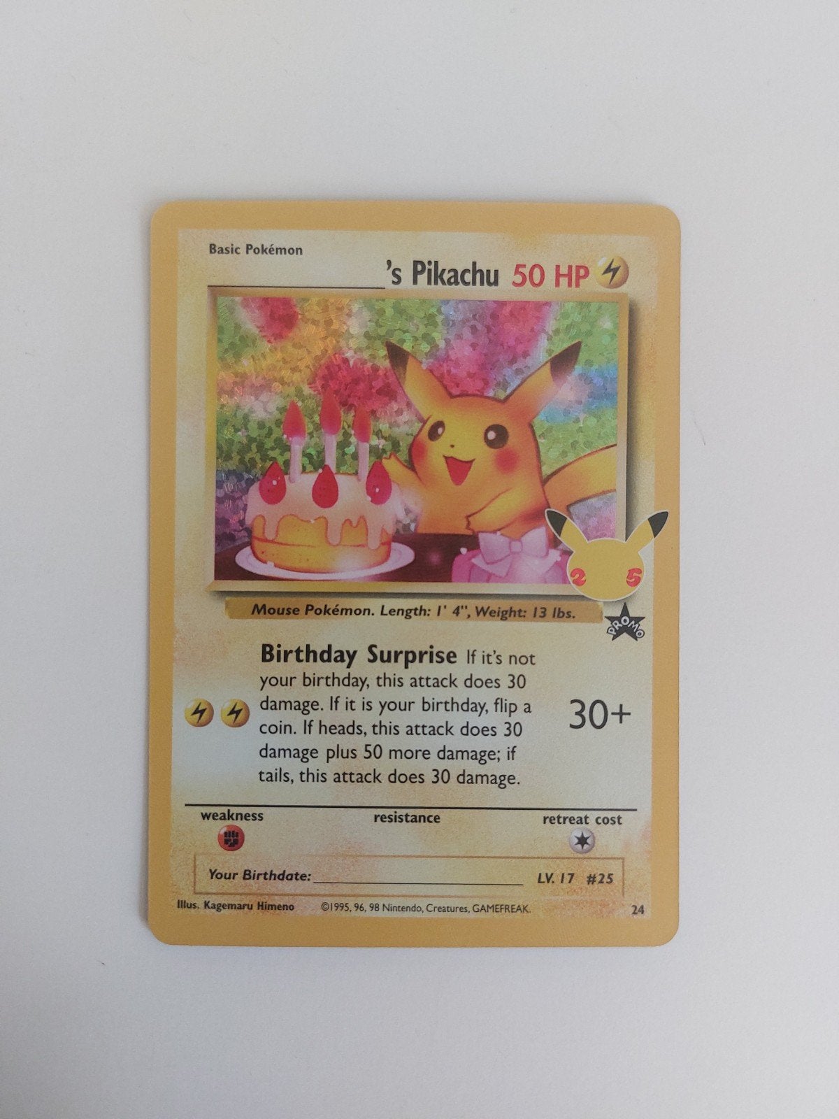 Birthday Pikachu (CEL 024), Ophalen