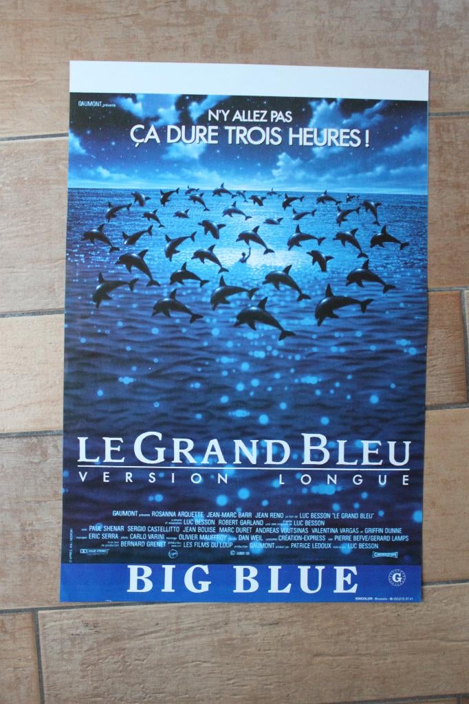 filmaffiche Le Grand Bleu 1988 Luc Besson filmposter, Enlèvement ou Envoi, Rectangulaire vertical, A1 jusqu'à A3, Comme neuf