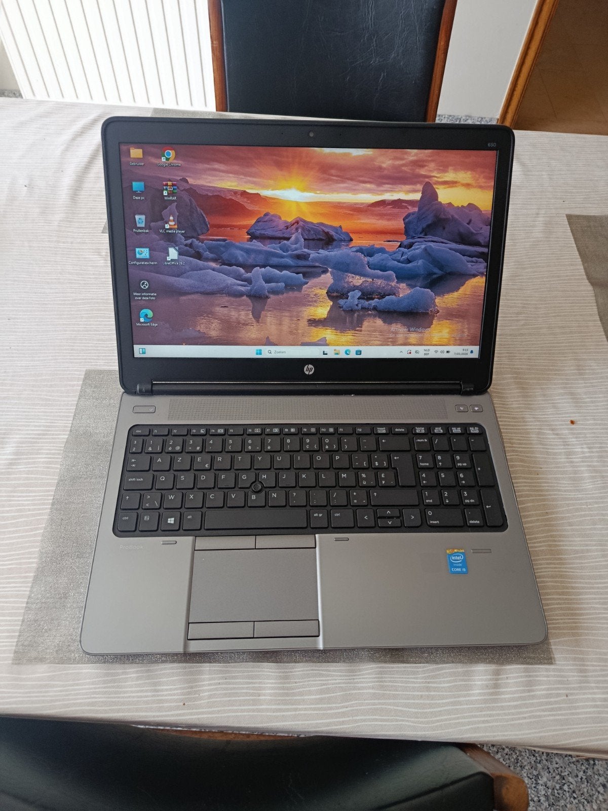 HP Probook 15 inch i5 laptop met 16GB ram, 240GB SSD, Win11, Ophalen of Verzenden, Azerty, SSD