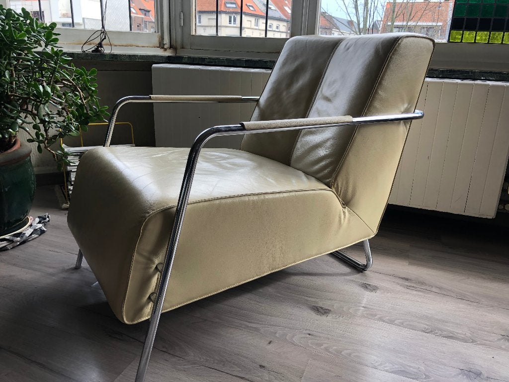 Art Deco/Machine Age/vroeg modernisme fauteuil met ottoman, Maison & Meubles, Enlèvement, Utilisé