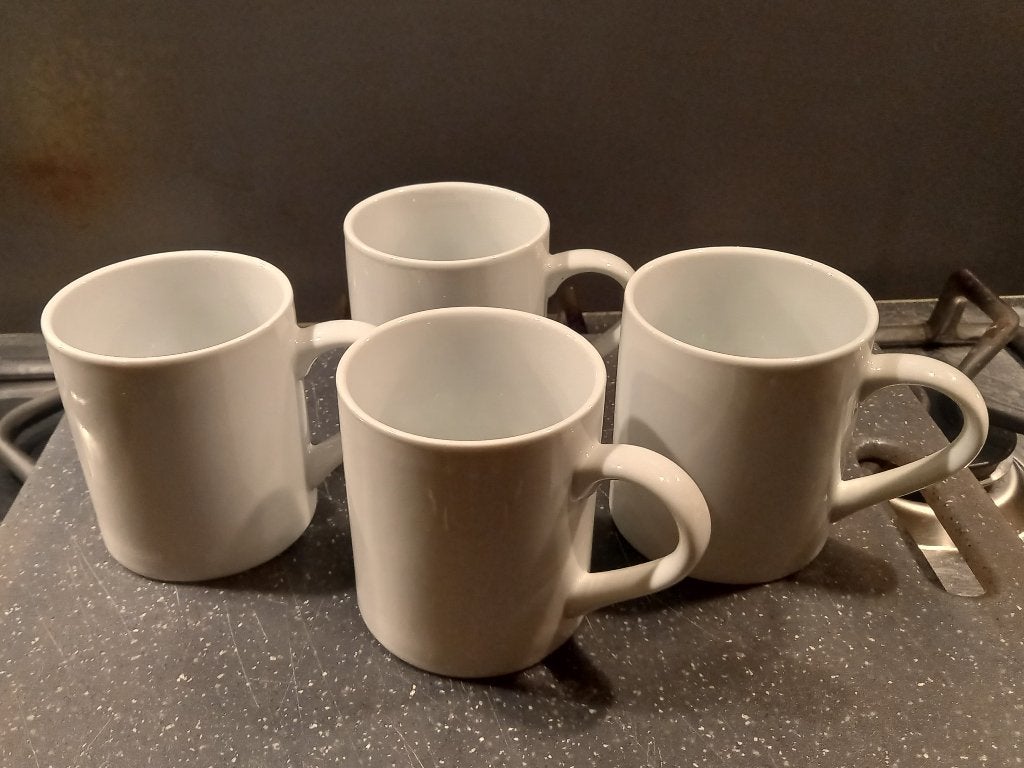 Tassen wit - 4 stuks, Ophalen of Verzenden, Nieuw, Effen, Kop(pen) en/of Schotel(s)