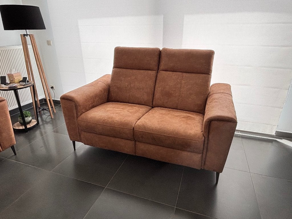 zetel kleur cognac, Huis en Inrichting, Ophalen, Overige materialen, 150 tot 200 cm, Tweepersoons