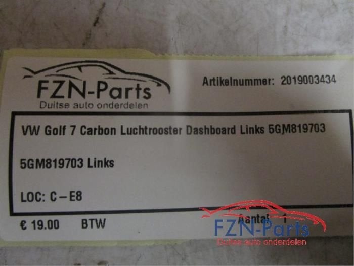 Luchtrooster Dashboard Volkswagen Golf (22735900), Enlèvement ou Envoi, Utilisé