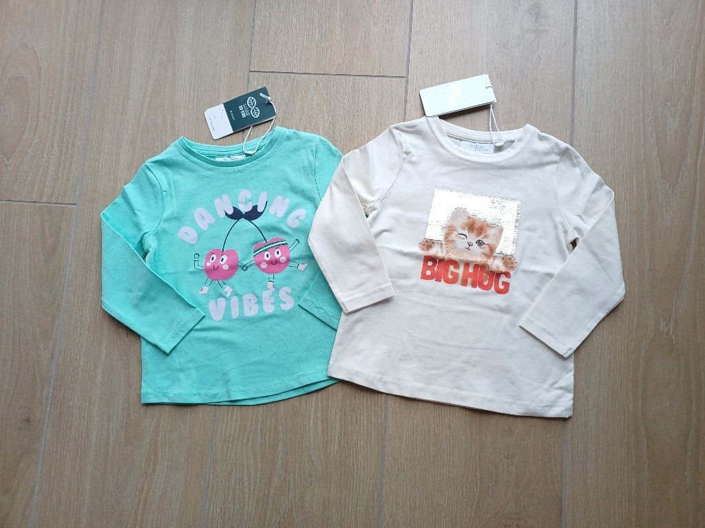 NIEUW 2 longsleeves maat 92 Frizzle by Bel&Bo, Meisje, Nieuw, Ophalen of Verzenden, Shirt of Longsleeve