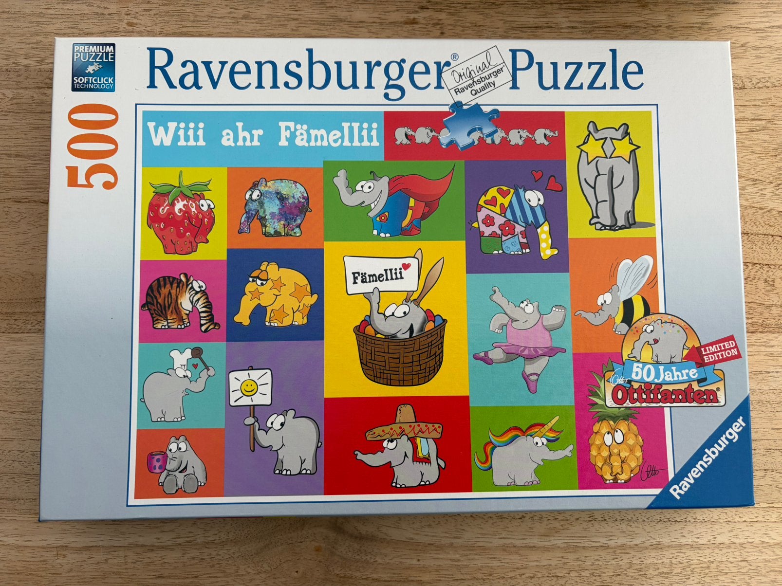 Puzzel - Ravensburger - 500 stukken - Olifant, Hobby en Vrije tijd, Ophalen of Verzenden, 500 t/m 1500 stukjes, Zo goed als nieuw