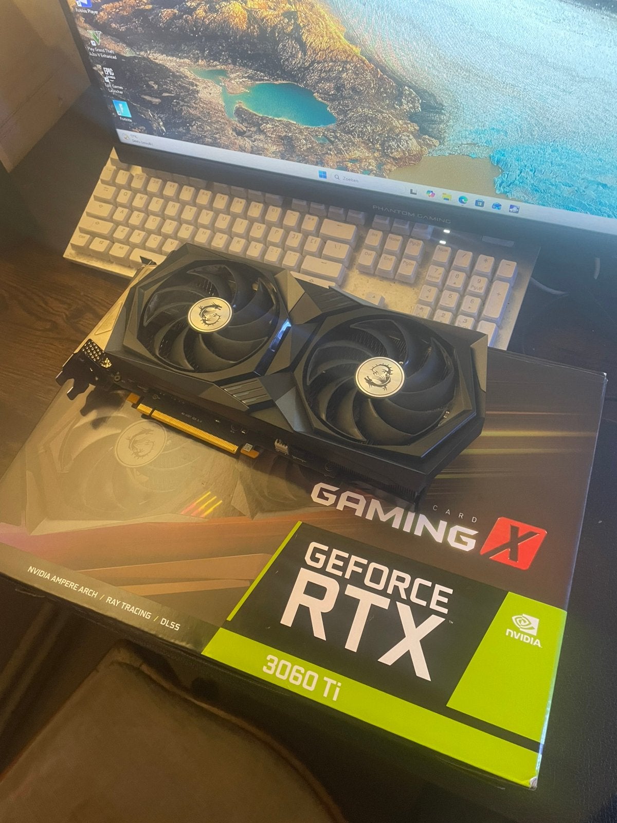 RTX 3060 TI msi 2 fan met doos!, Ophalen of Verzenden, Zo goed als nieuw