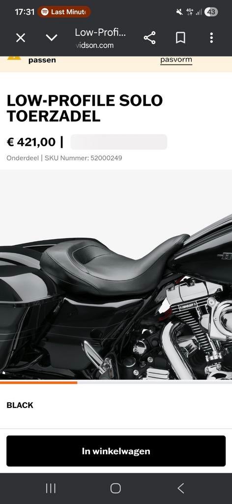 Harley Davidson solo zadel, Motoren, Ophalen