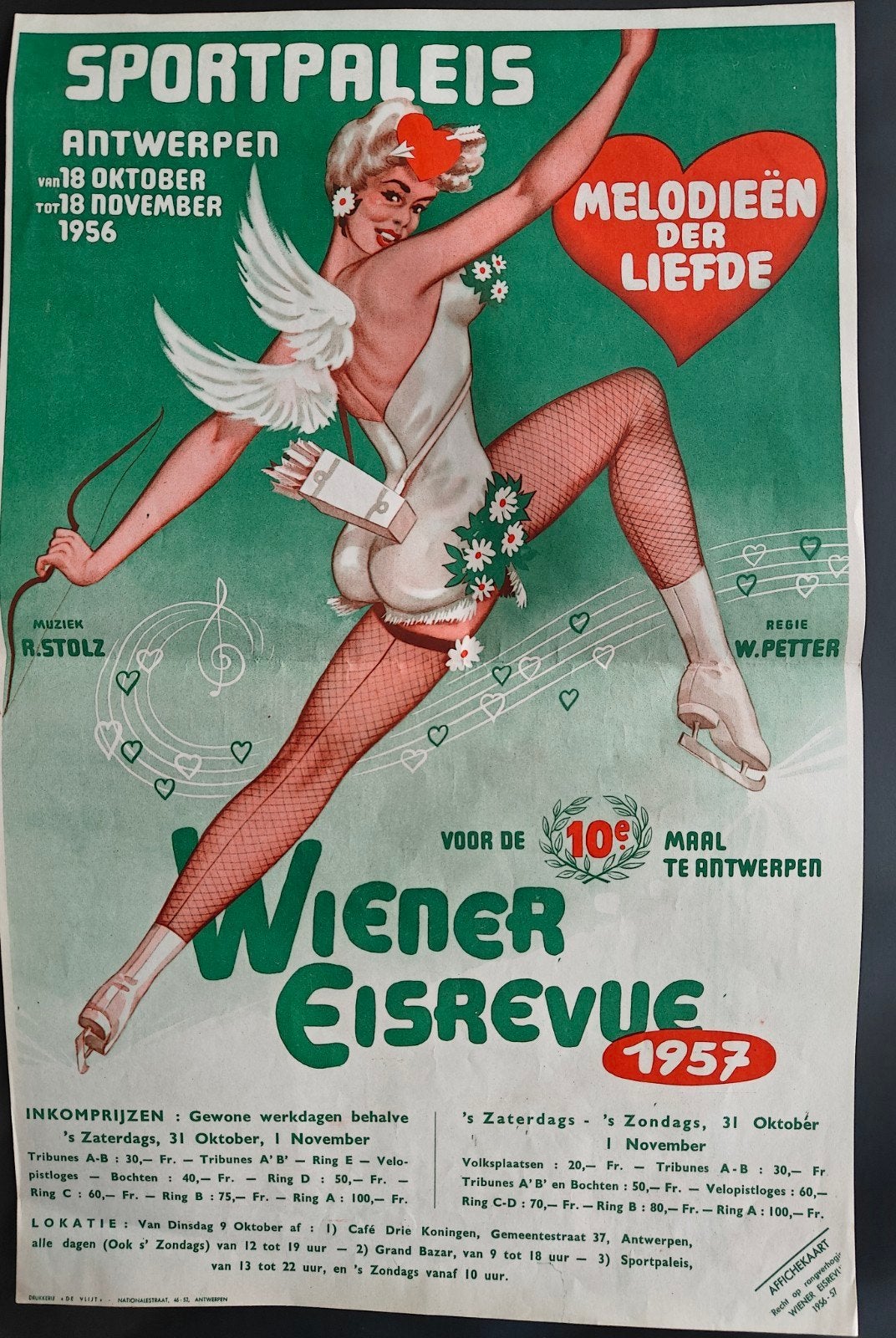 Mooie affiche van de ijsrevue, Sportpaleis A'pen 1956, Collections, Enlèvement