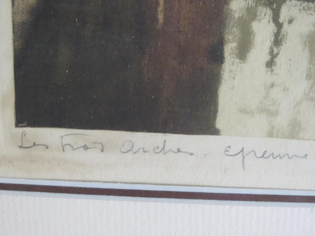 Ets Van Santen Julien Les Trois Arches Epreuve d'Artiste, Ophalen of Verzenden, Ets