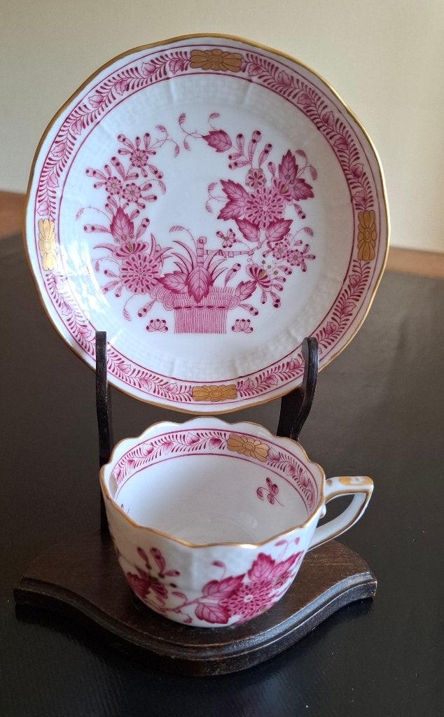 Duo de collection tasse et soucoupe - Porcelaine fine HEREND, Enlèvement