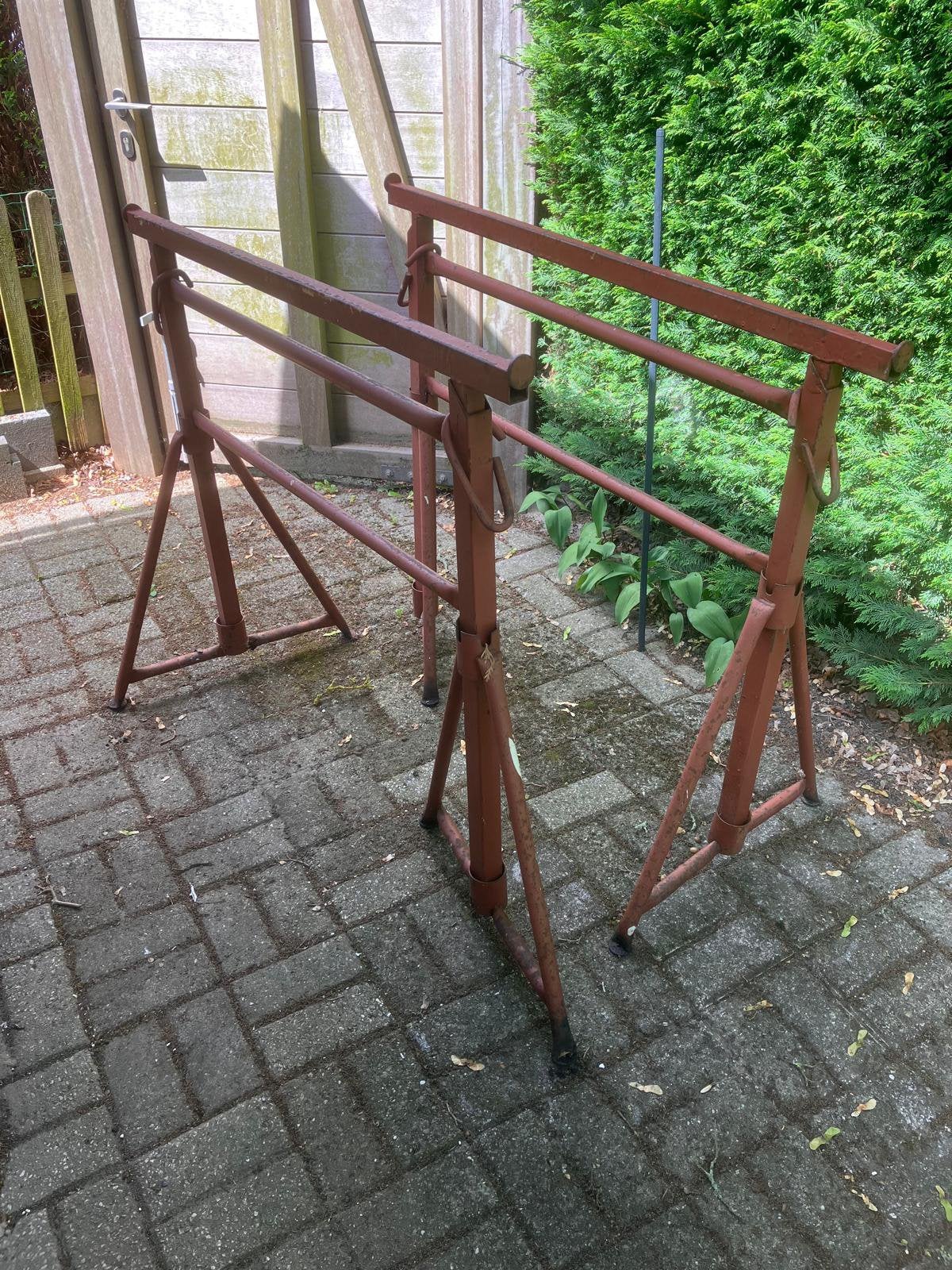 2 metsersschragen, Bricolage & Construction, Échafaudages, Enlèvement, Utilisé, Autres types, 2 à 5 mètres