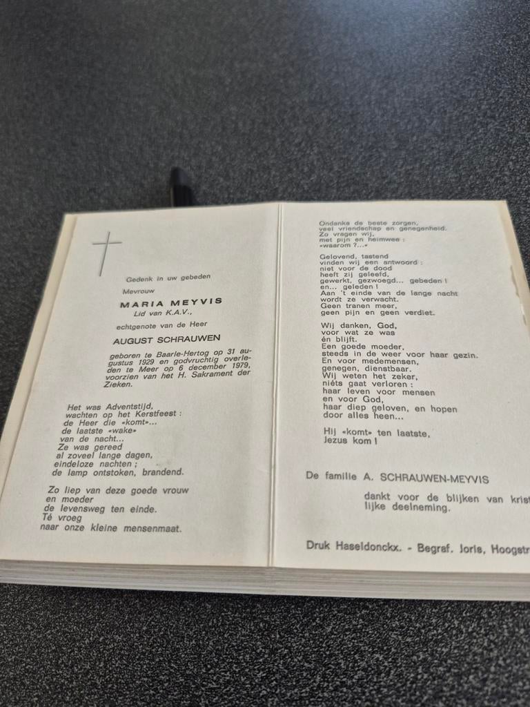 Bidprentjes Baarle Hertog, Ophalen of Verzenden