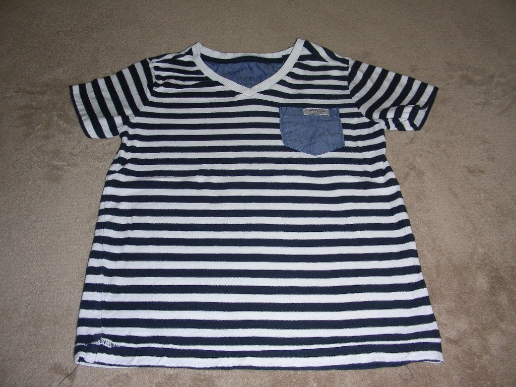 Blauw/wit t-shirt korte mouwen, McGregor, maat 116, 6 jaar, Kinderen en Baby's, McGregor, Ophalen of Verzenden, Zo goed als nieuw