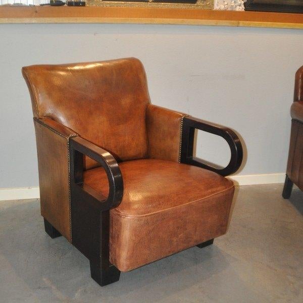 Schapenleren Art Deco fauteuil, Ophalen