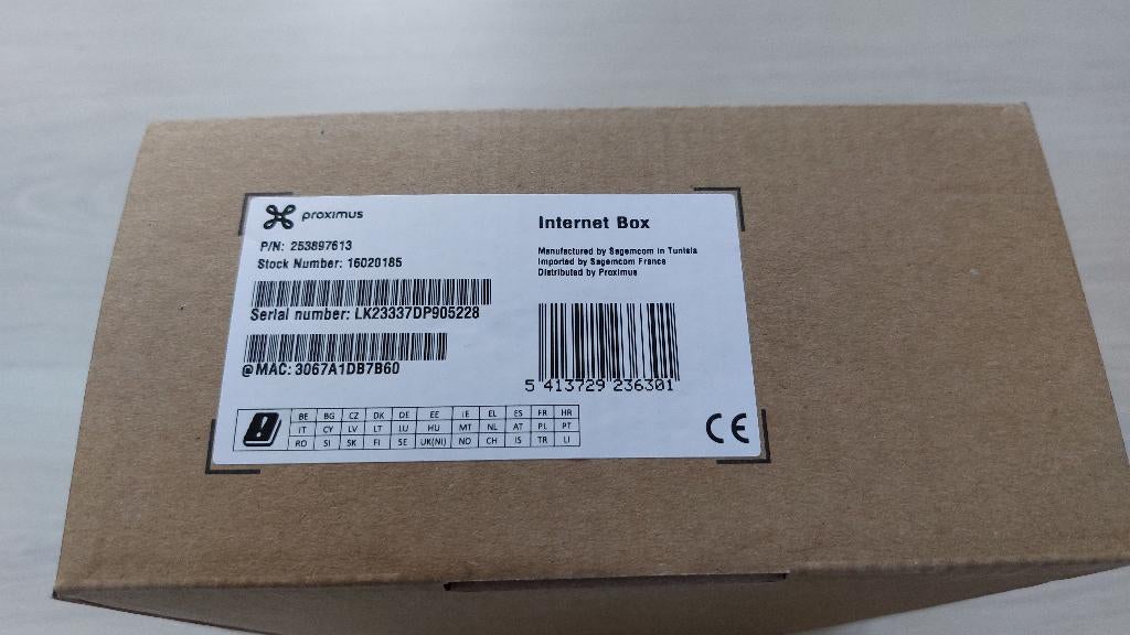 Modem routeur Proximus Internet box wifi-6, Computers en Software, Routers en Modems, Ophalen, Nieuw, Router, Sagemcom