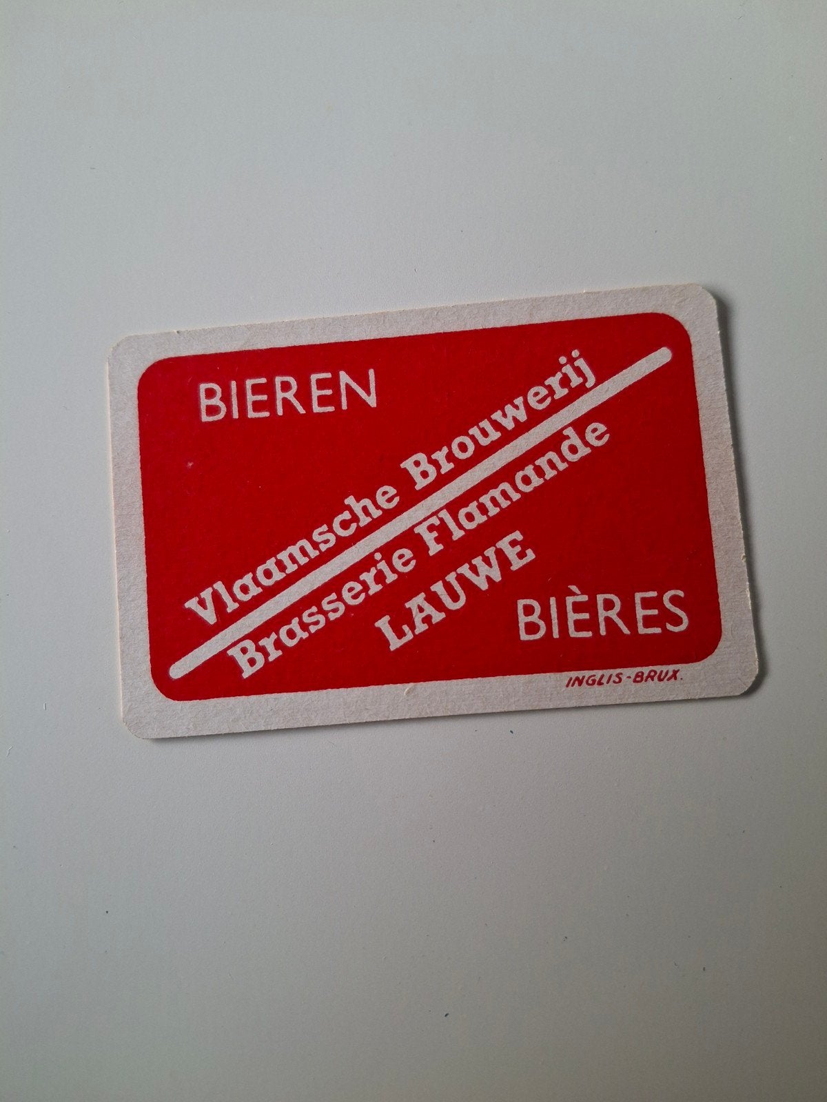 oude speelkaart vlaamsche brouwerij Lauwe, Ophalen of Verzenden