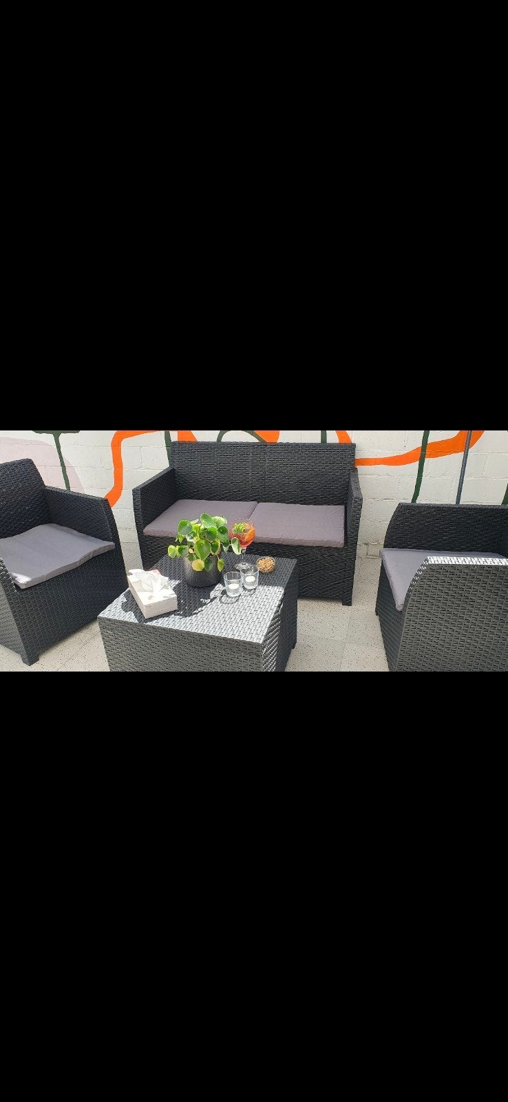 Tuinmeubelen, Tuin en Terras, Ophalen, 4 zitplaatsen, Kunststof, Bijzettafel