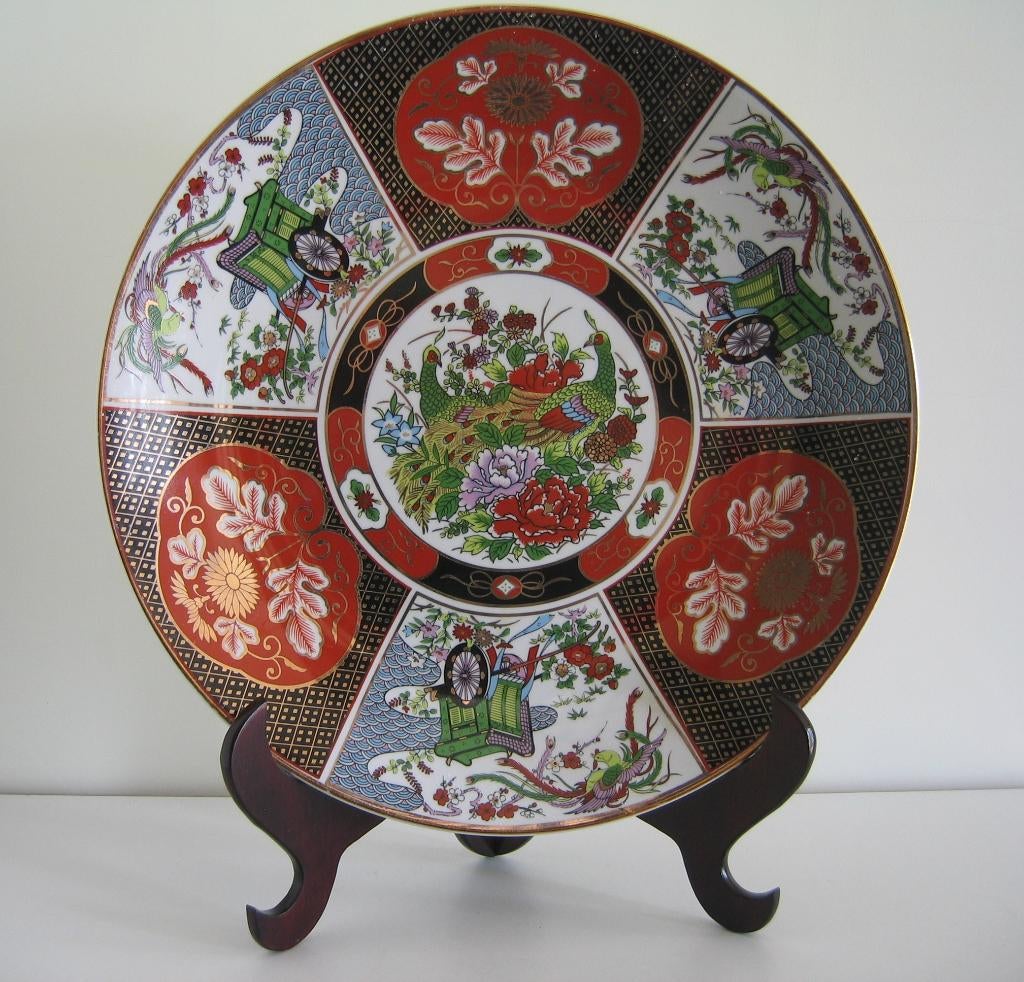 Chinees porseleinen bord op staander  - 1028, Antiek en Kunst, Kunst | Niet-Westerse kunst, Ophalen