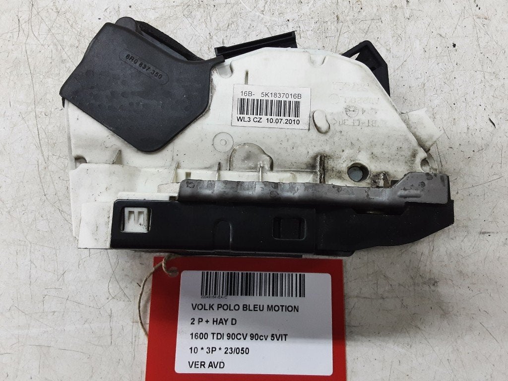 SERRURE DE PORTE AVANT DROITE Polo V (6R) (5K1837016B), Volkswagen, Mevr. I. Hauben, Utilisé, Avant