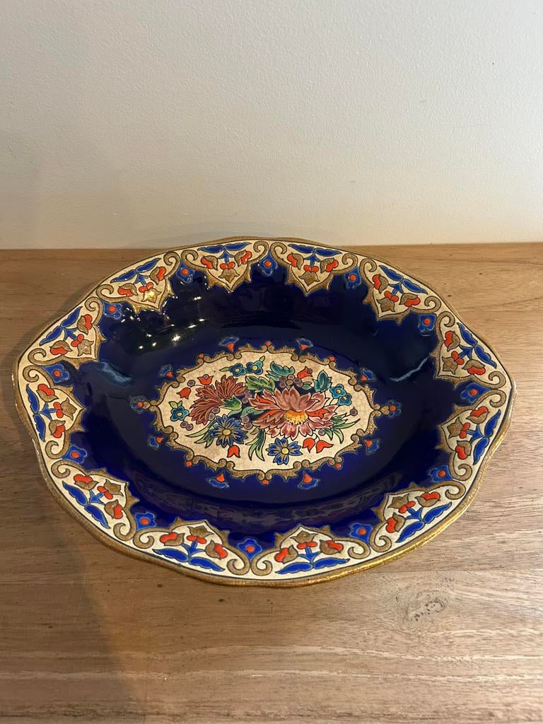 Émaux de Longwy 28/22/6cm parfait état, Enlèvement ou Envoi