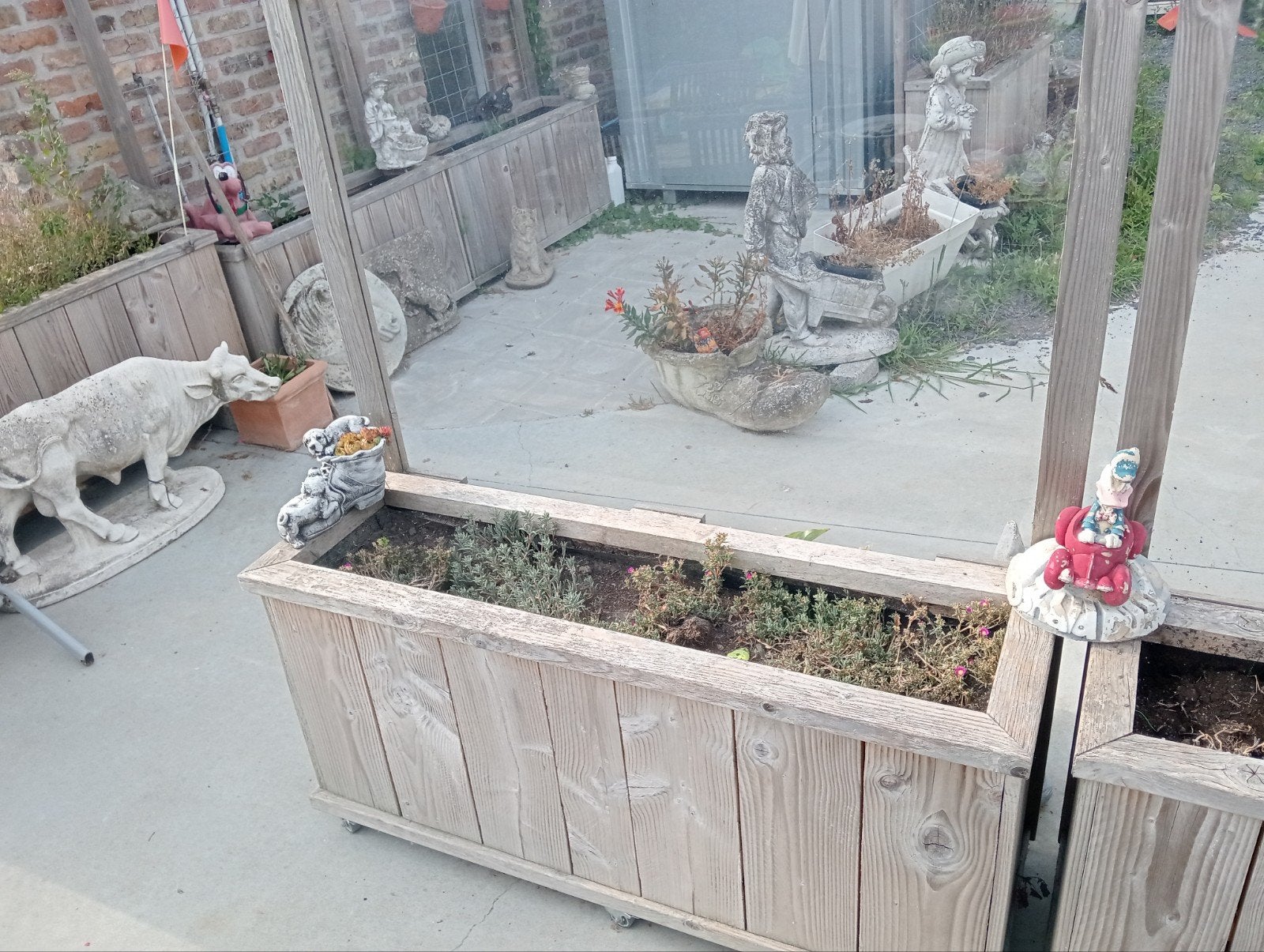 Bloembakken met perflex scherm ( windscherm), Tuin en Terras, Ophalen, Zo goed als nieuw, Hardhout