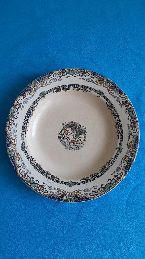 Assiette creuse ancienne Longwy – Modèle "Chinois", Antiquités & Art, Enlèvement