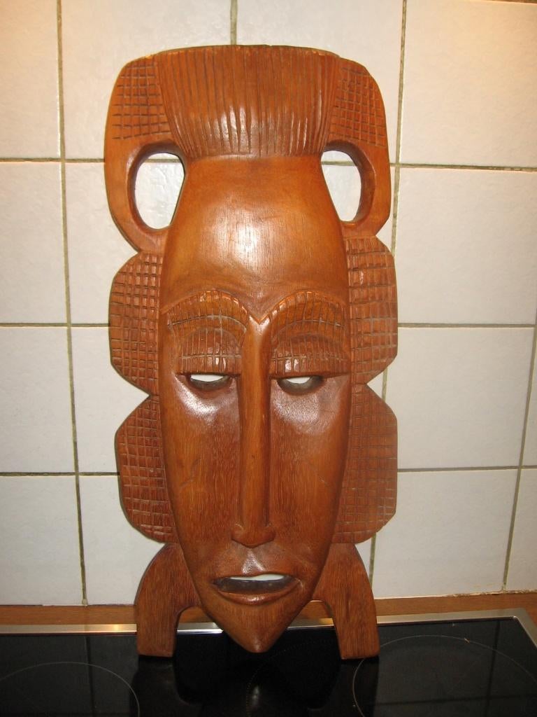 groot houten afrikaans masker 55 op 27 cm kan staan / hangen, Ophalen