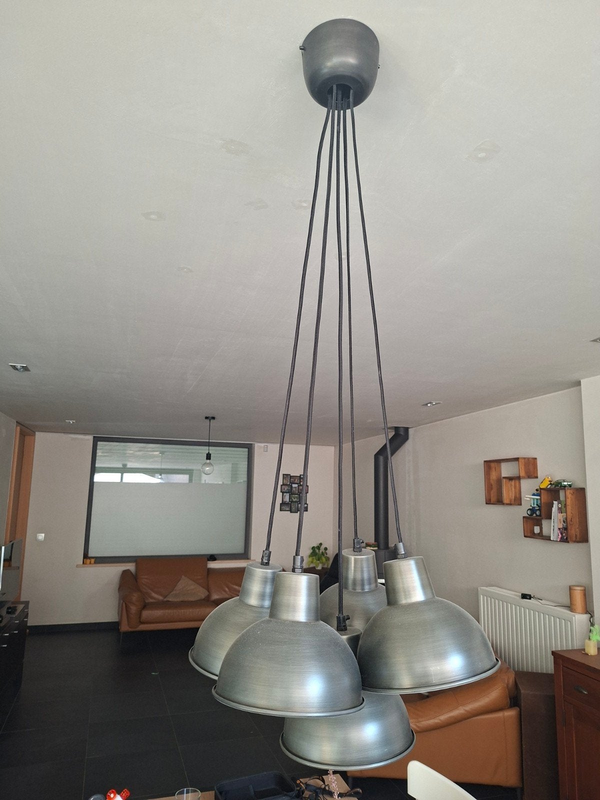 Verlichting pendel, Ophalen, Rustiek, E27 (groot), Zo goed als nieuw