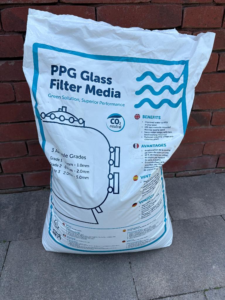 PPG filterglas graad 1 voor zwembadfilter, Tuin en Terras, Zwembad-toebehoren, Ophalen, Zo goed als nieuw, Reinigingsmiddel