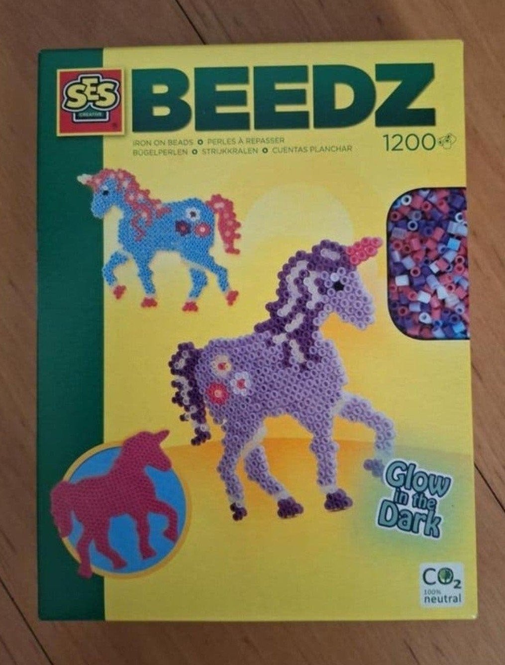 SES Beedz Strijkkralen Eenhoorns Glow in the Dark 1200 krale, Kinderen en Baby's, Ophalen of Verzenden, Knutselen