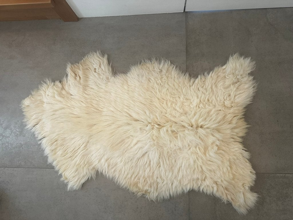 Zacht Schapenvacht Vloerkleed - Crème/Wit, Ophalen, 100 tot 150 cm, Nieuw, 50 tot 100 cm